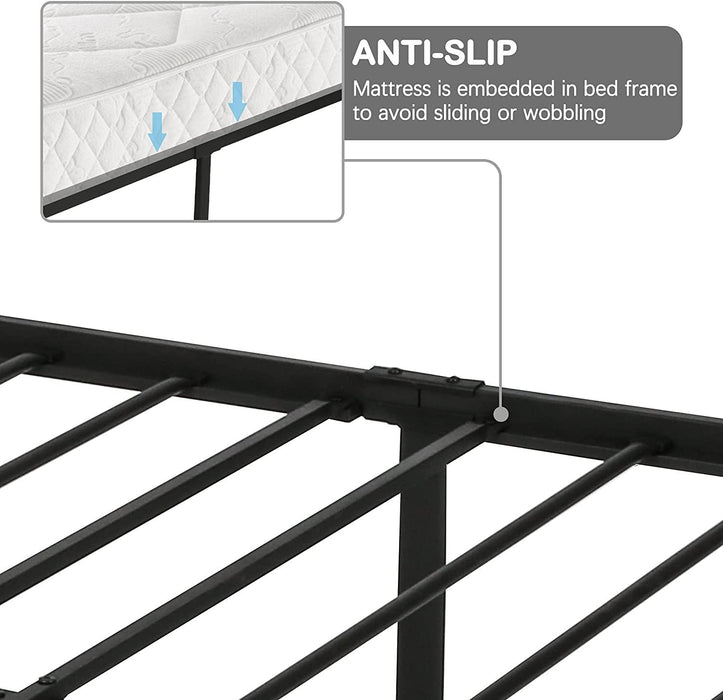 Twin Bed Frame No Box Spring Needed, Sturdy Metal Frame Noise Free, Easy to Assemble