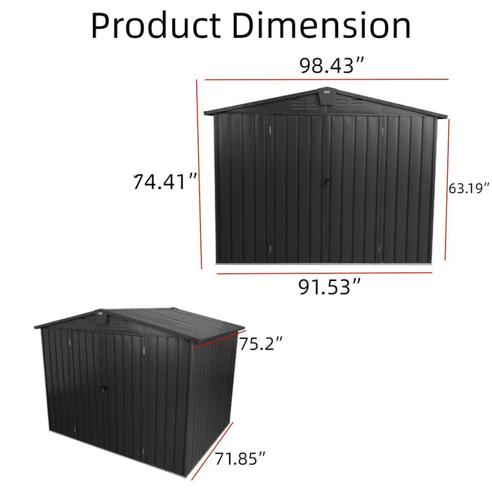 Storage Sheds Garden Shed with Metal Galvanized Steel Roof Outside Sheds&Outdoor Storage Clearance