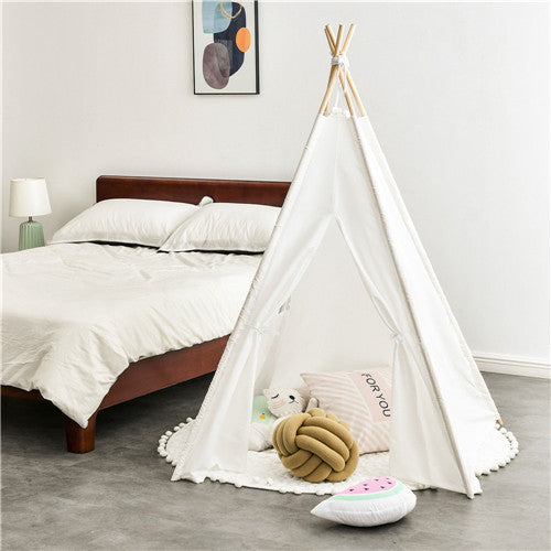 Teepee Tent for Kids - Play Tent for Boy Girl Indoor Outdoor Cotton Canvas Teepee