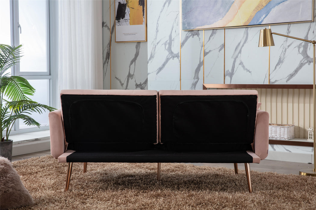 Velvet Sofa , Accent sofa .loveseat sofa with rose gold metal feet