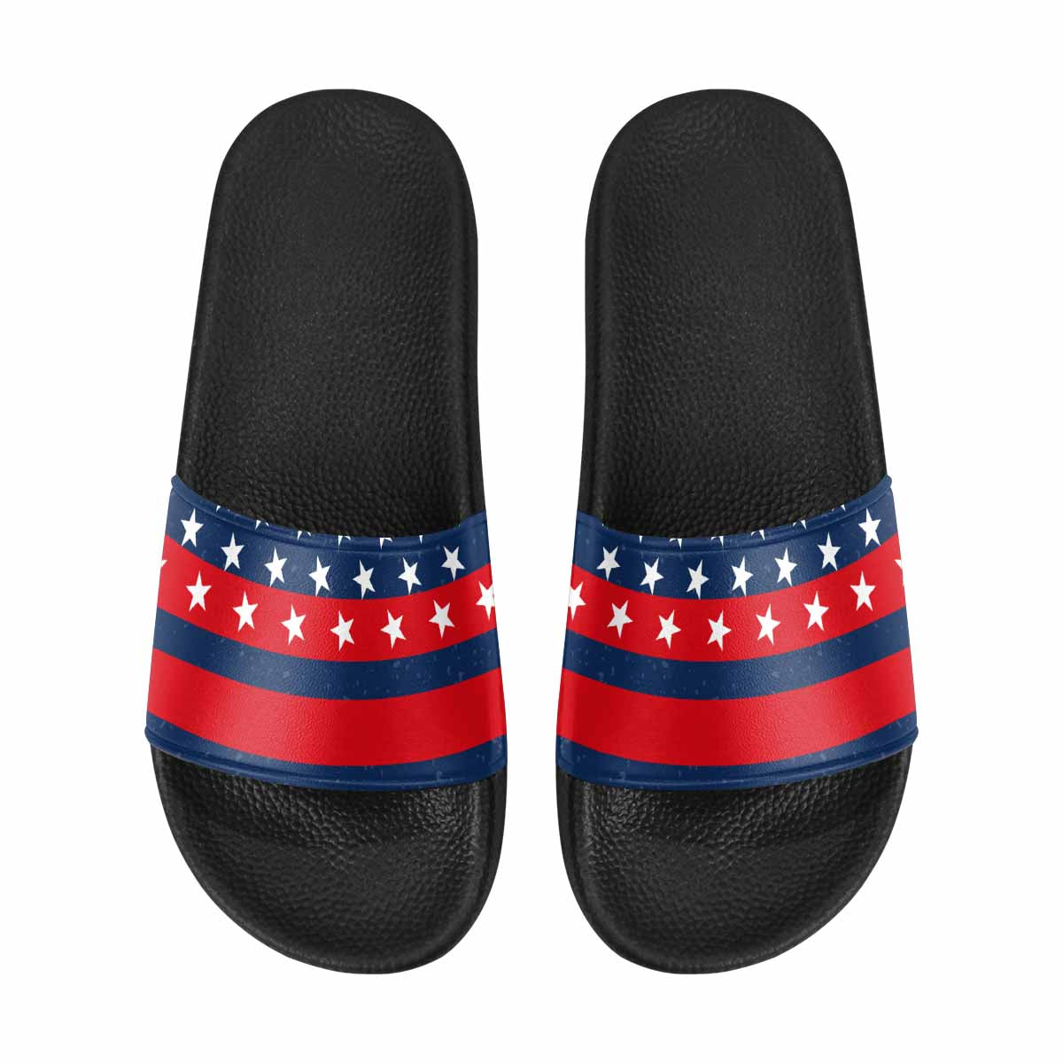 Uniquely You. Mens Slide Sandals / Stars and Stripes Print