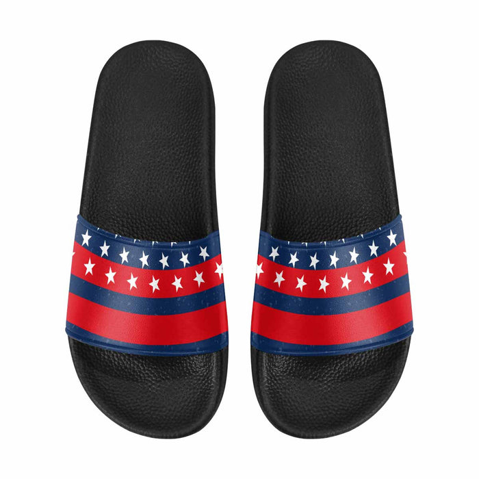 Uniquely You. Mens Slide Sandals / Stars and Stripes Print