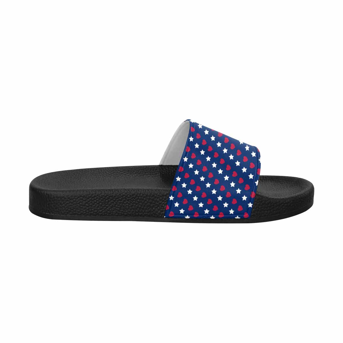 Uniquely You Mens  Slide Sandals, Red White Blue - Stars and Stripes
