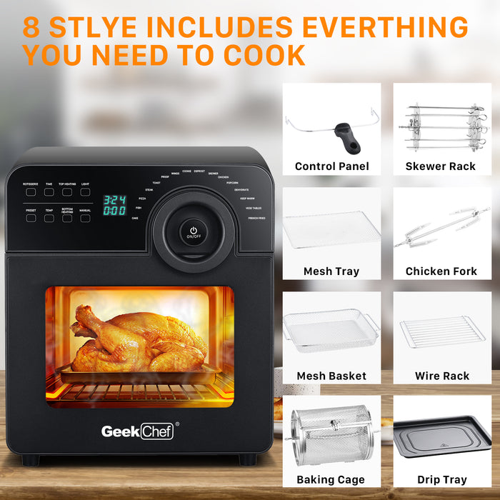 Geek Chef Air Fryer Oven Toaster 4 Slice Toaster Convection Airfryer Countertop Oven, 14.7 Quart