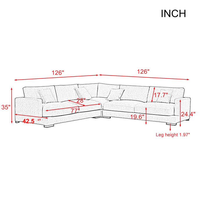 Soft and comfortable L-shaped Sectional sofa（This product is an oversized item/LTL）