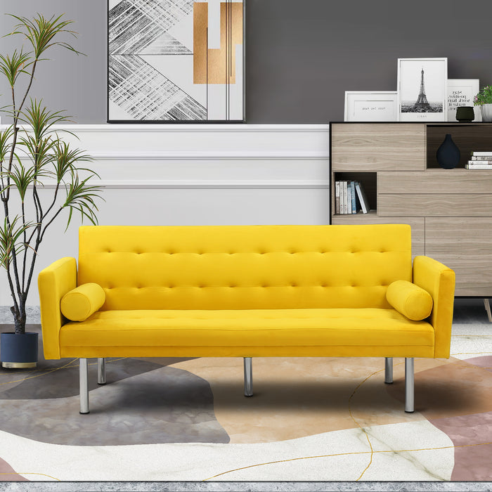 Square arm sleeper sofa