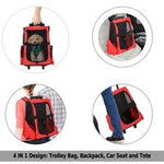 PawHut Pet Carrier Luggage Box Cat Dog Backpack Crate Rolling Wheel