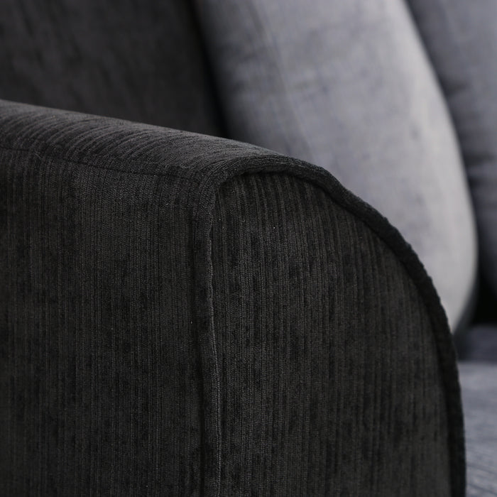 Loveseat Black/Grey fabric