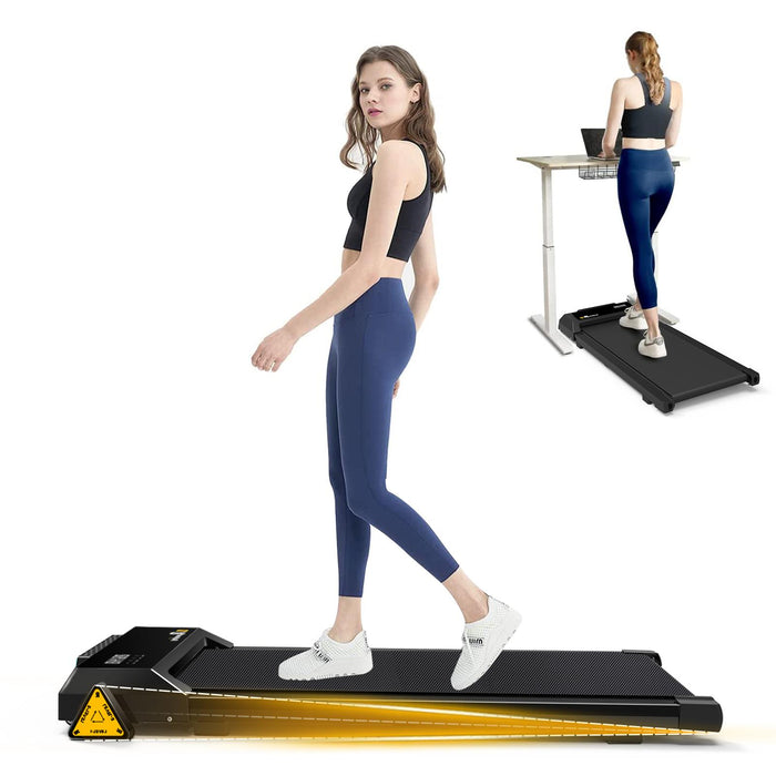 Under Desk Treadmills, 265LBS Capacity Portable Treadmill Walking Pad with Bluetooth and LED Display Electric Running Machine for Home Office Use Inst