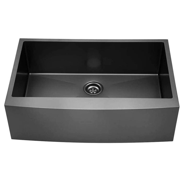 30 inch Farmhouse Kitchen Sink, 16 Guage Stainless Steel Single Bowl Sink with Bottom Grid and Strai