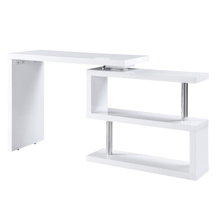 Writing Desk w/USB, White Finish