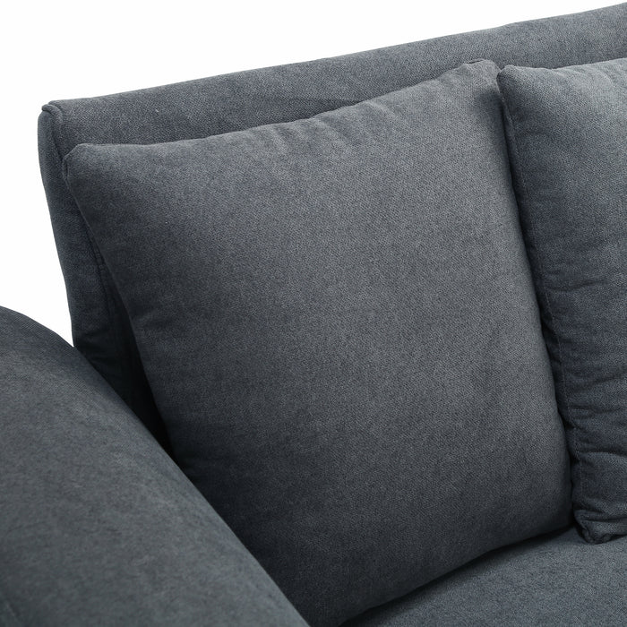 Loveseat Black/Grey fabric