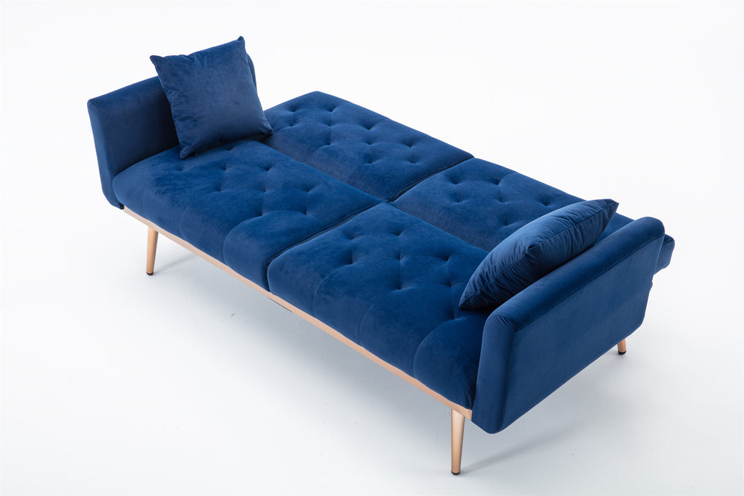 Velvet Sofa , Accent sofa .loveseat sofa with rose gold metal feet