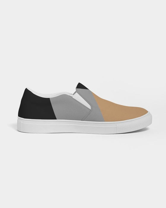 Mens Sneakers, TriColor Low Top Canvas Slip-On Shoes - ZJ5375