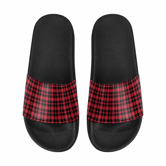 Uniquely You Mens Slide Sandals /      Buffalo Plaid Red and Black