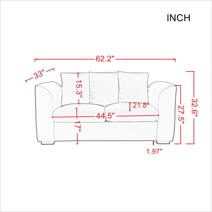 Loveseat Black/Grey fabric