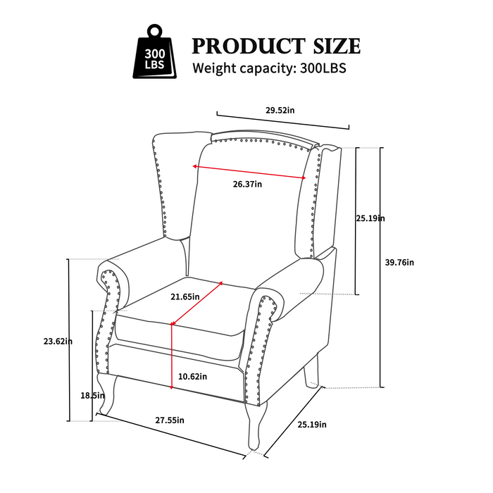 Accent Chair Mid Century Arm Chair Modern Upholstered Fabric High Back Armchair