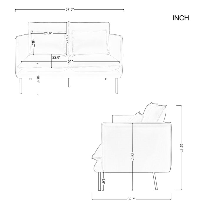 2pcs Living Room Sofa set