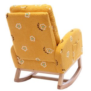 Children Rocking Chair Mid-Century Modern Rocking Armchair Upholstered