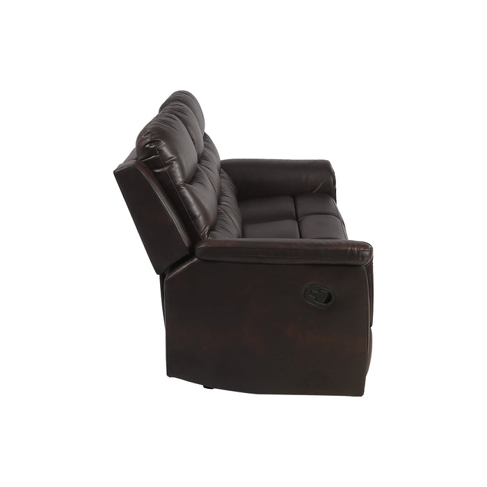 2 Piece Manual Recliner Living Room Set Grey BROWN PU(（This product is an oversized item / LTL )