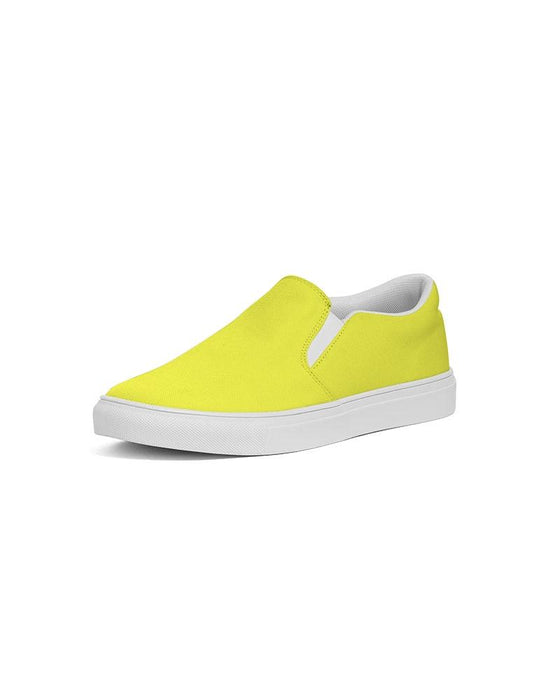 Mens Sneakers, Yellow Low Top Canvas Sports Shoes - O7Z475