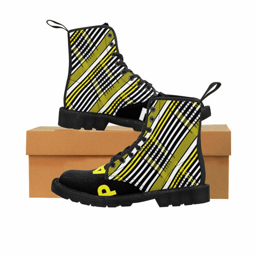 2882Sport™ Para Você Dark Academia Plaid Canvas Boots - Black