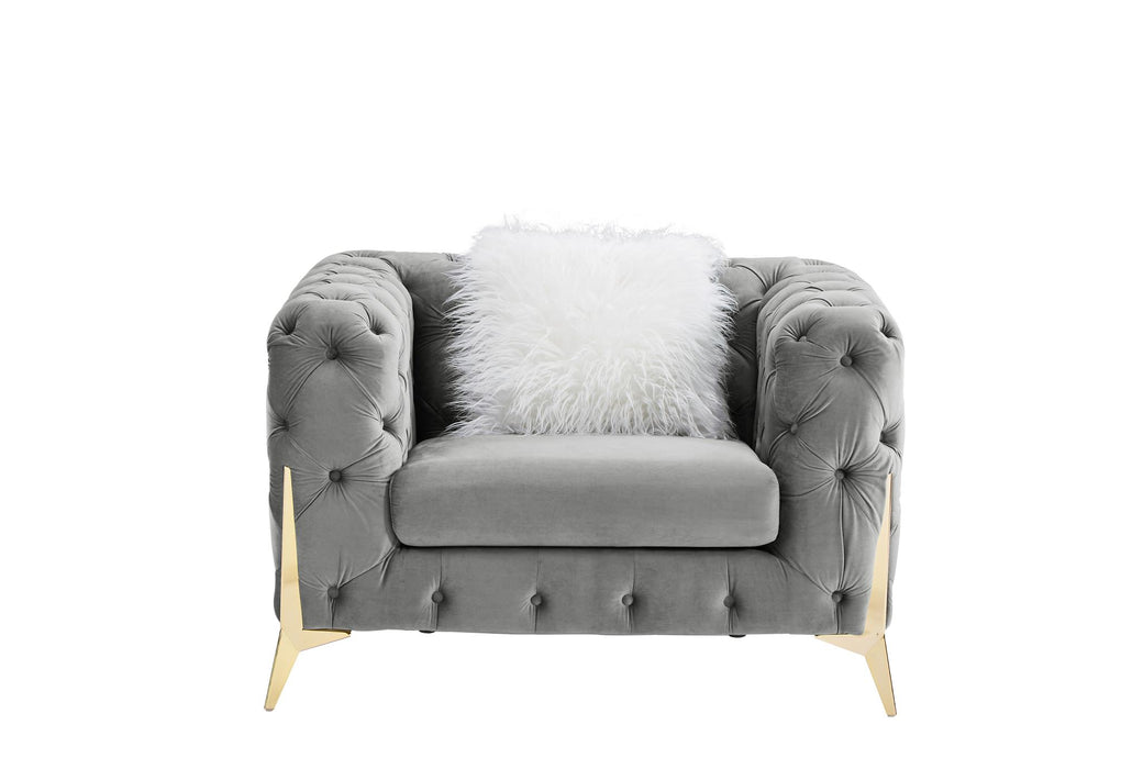 Gray Armchair Velvet Sofa for Living Room Furniture