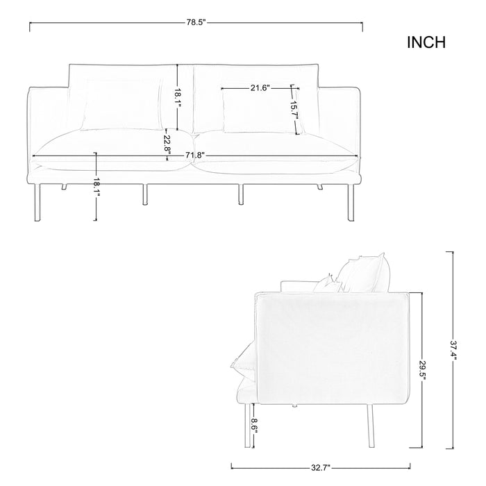 2pcs Living Room Sofa set