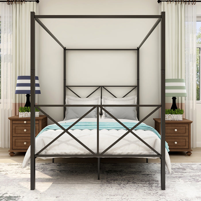 Metal Canopy Bed Frame Platform Bed Frame Queen