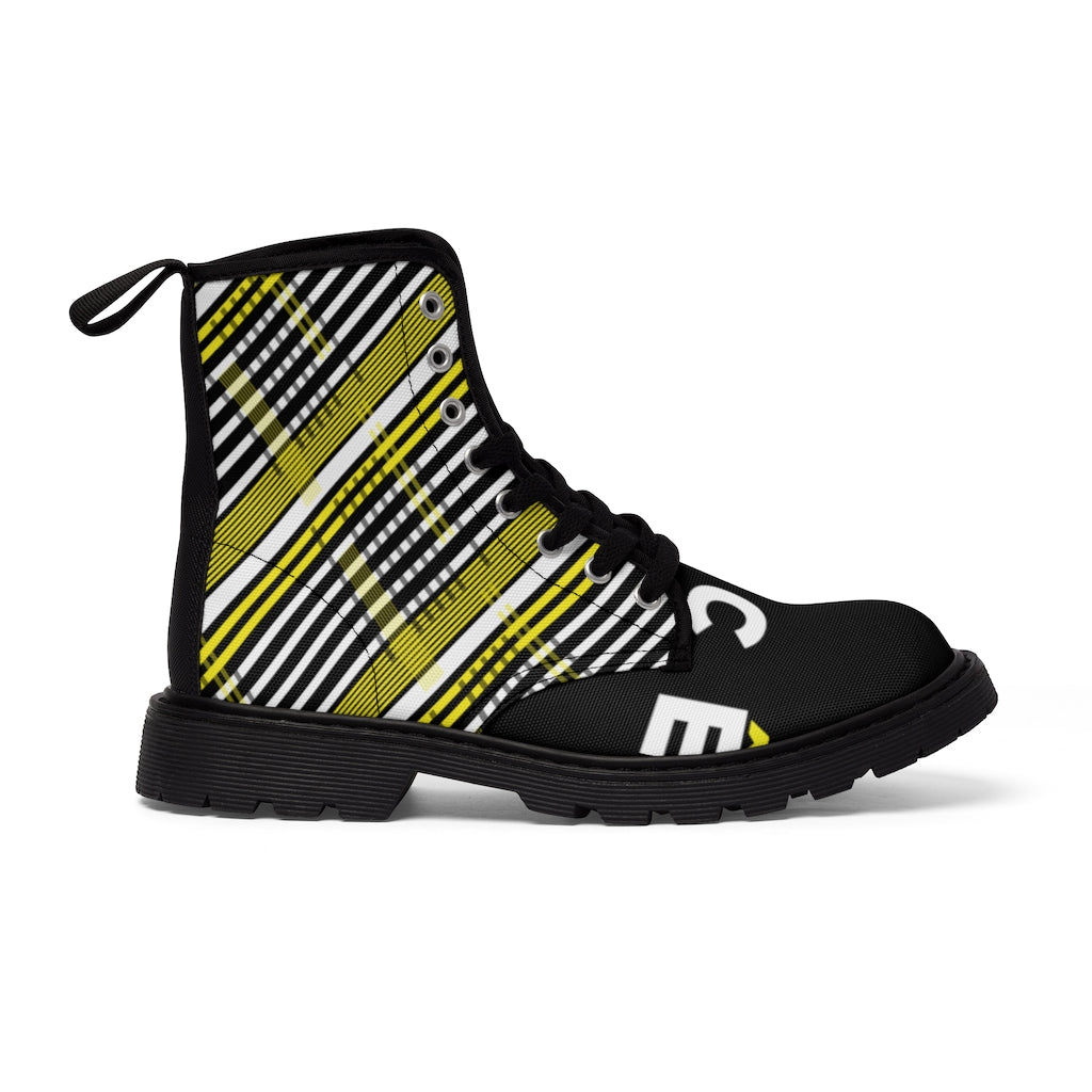 2882Sport™ Para Você Dark Academia Plaid Canvas Boots - Black