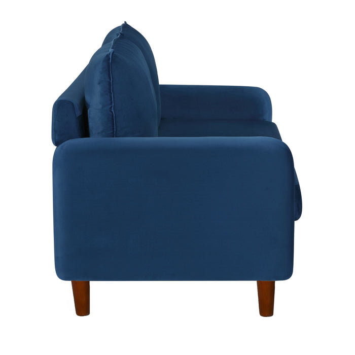 Loveseat  velvet with wood legs