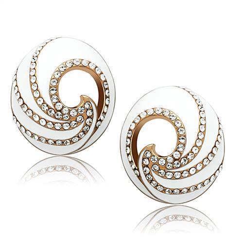 GL165 IP Rose Gold(Ion Plating) Brass Earrings