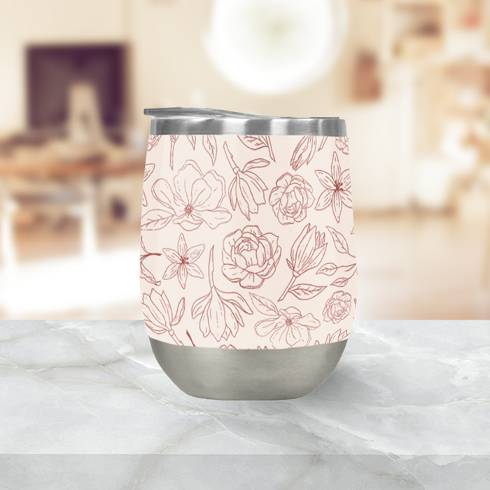 Burgundy Magnolia Wine Tumbler