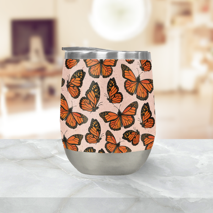 Monarch Butterfly Wine Tumbler