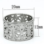 LO2536 - Rhodium Brass Ring with No Stone
