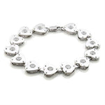 LO586 - Matte Rhodium & Rhodium Brass Bracelet with AAA Grade CZ  in