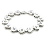 LO586 - Matte Rhodium & Rhodium Brass Bracelet with AAA Grade CZ  in