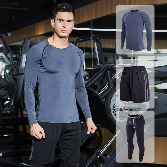 Compression Clothing Tracksuit Men's Gym Training Fitness Sportswear Athletic Physical Workout Suits Running Jogging Sport