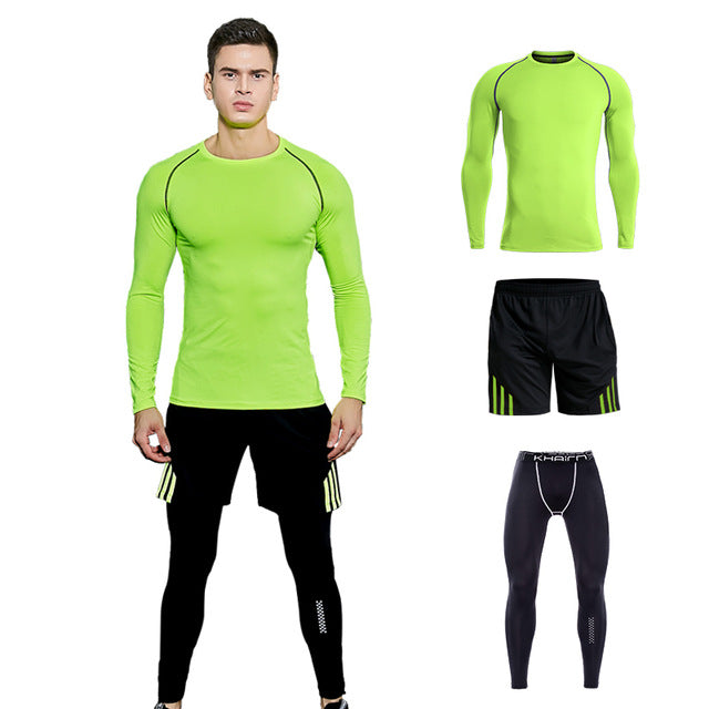 Compression Clothing Tracksuit Men's Gym Training Fitness Sportswear Athletic Physical Workout Suits Running Jogging Sport