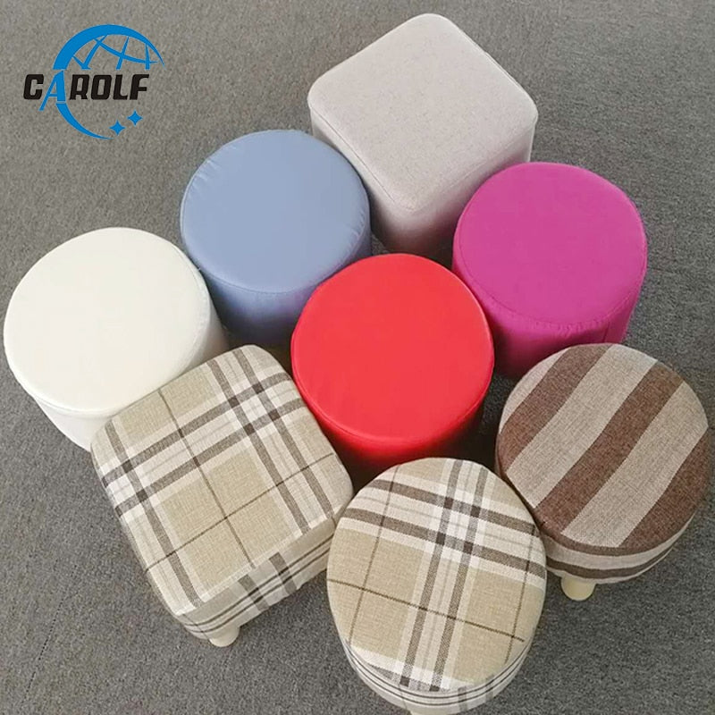 Hot Selling Round Ottoman Stool Small Wooden Soft Rest Chair Quadruped Pouffe Footstool Seat