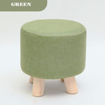 Hot Selling Round Ottoman Stool Small Wooden Soft Rest Chair Quadruped Pouffe Footstool Seat