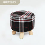 Hot Selling Round Ottoman Stool Small Wooden Soft Rest Chair Quadruped Pouffe Footstool Seat