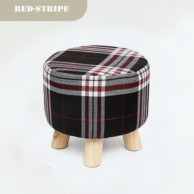 Hot Selling Round Ottoman Stool Small Wooden Soft Rest Chair Quadruped Pouffe Footstool Seat