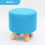 Hot Selling Round Ottoman Stool Small Wooden Soft Rest Chair Quadruped Pouffe Footstool Seat