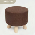 Hot Selling Round Ottoman Stool Small Wooden Soft Rest Chair Quadruped Pouffe Footstool Seat