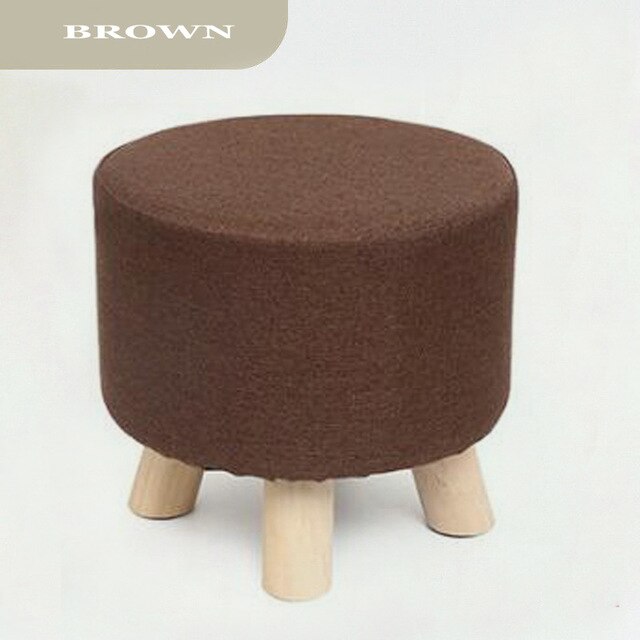 Hot Selling Round Ottoman Stool Small Wooden Soft Rest Chair Quadruped Pouffe Footstool Seat