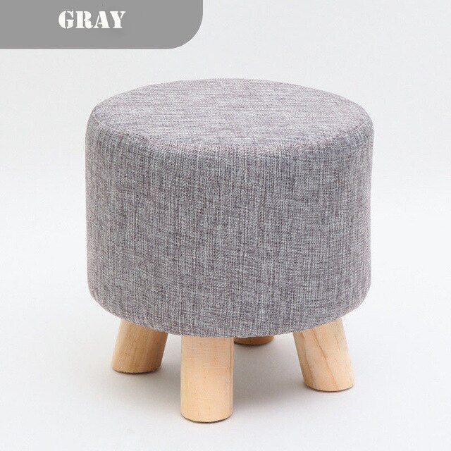 Hot Selling Round Ottoman Stool Small Wooden Soft Rest Chair Quadruped Pouffe Footstool Seat