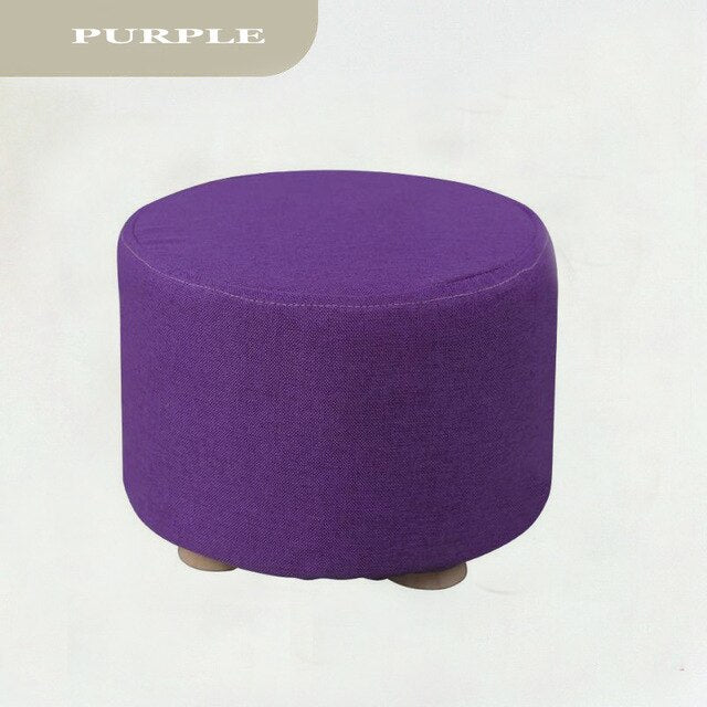 Hot Selling Round Ottoman Stool Small Wooden Soft Rest Chair Quadruped Pouffe Footstool Seat