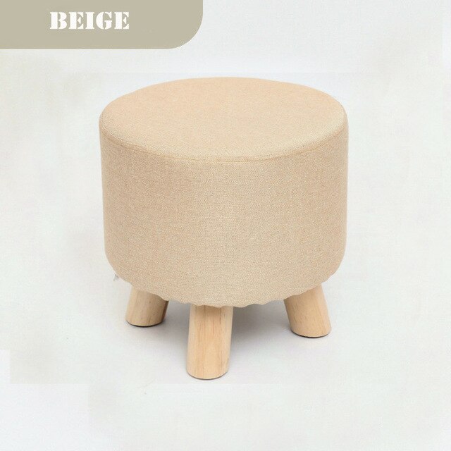 Hot Selling Round Ottoman Stool Small Wooden Soft Rest Chair Quadruped Pouffe Footstool Seat