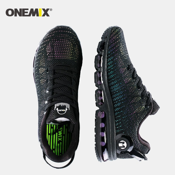 New air running shoes for men sneakers lightweight colorful reflective mesh vamp Black Sneaker Air Cushion Athletic Trainer Man